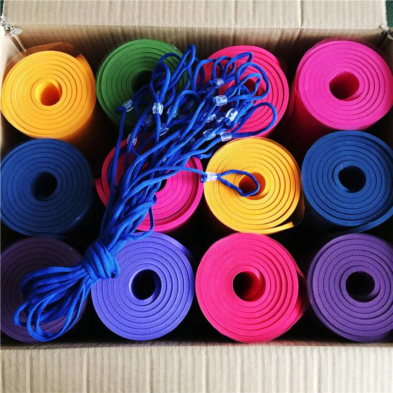 लाइट पर्पल कस्टम नॉन स्लिप पिलेट्स इको फ्रेंडली टीपीई योगा मैट फोल्डेबल विथ ट्रैवल बैग 9