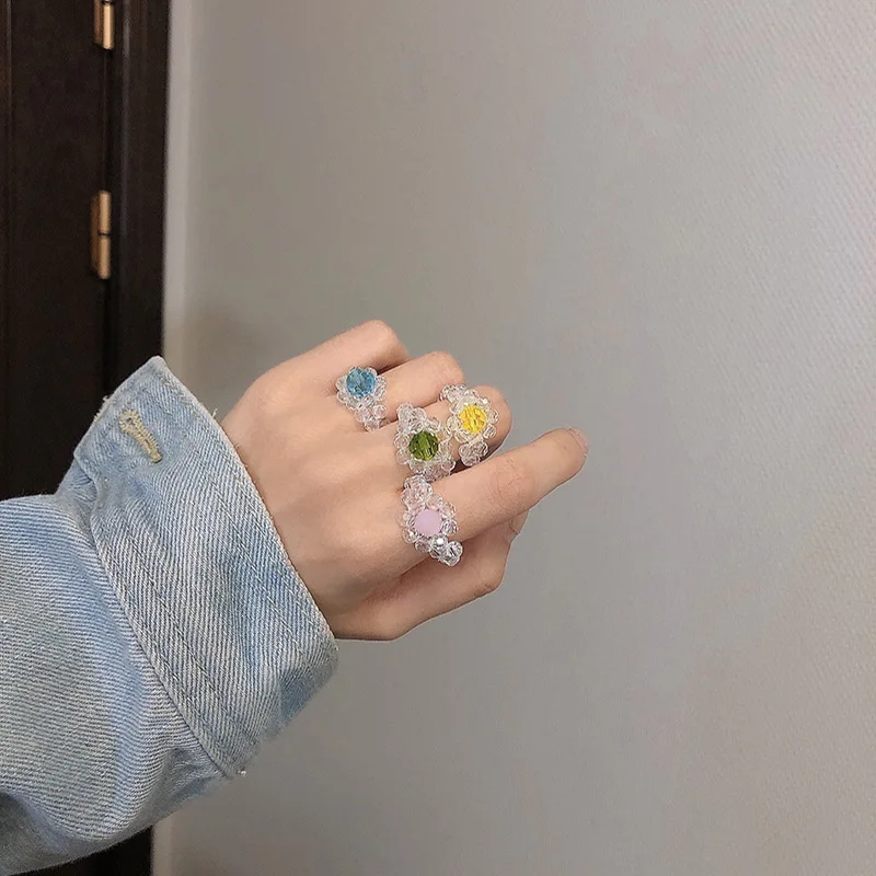 OUYE 2021 New Small Colorful Flower Bread Ring Female Sweet and Cute Beaded Index Finger Ring, Picture
OUYE 2021 New Small Colorful Flower Bread Ring Female Sweet and Cute Beaded Index Finger Ring, Picture