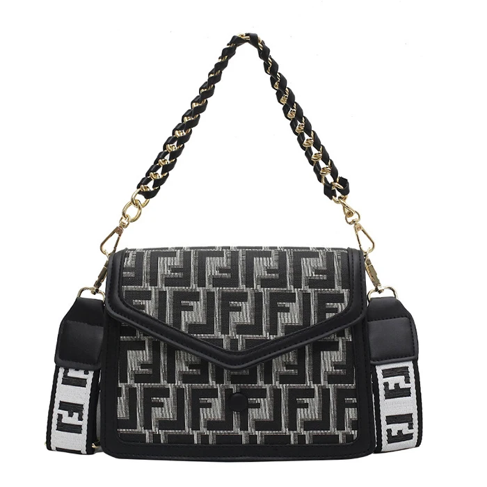 Women's Letter Crossbody Purse Handbag Vintage Bag with Wide Shoulder Strap and Chains, 2 colors
Women's Letter Crossbody Purse Handbag Vintage Bag with Wide Shoulder Strap and Chains, 2 colors