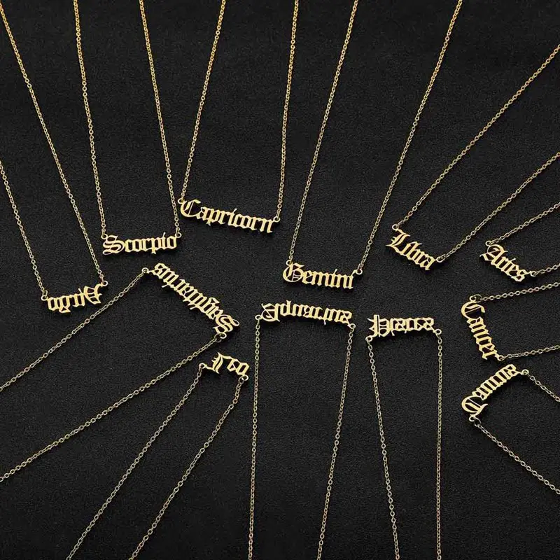 Wholesale 12 Constellations Astrology Horoscope Star Jewelry Stainless Steel Pendant Necklace
Wholesale 12 Constellations Astrology Horoscope Star Jewelry Stainless Steel Pendant Necklace