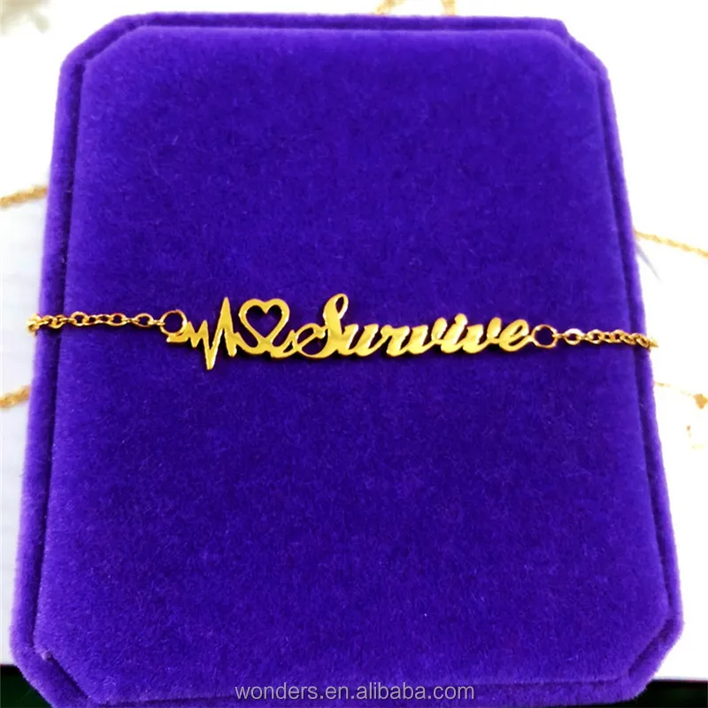 Love Survive Words Necklace Gold Stainless Steel Pendant Chain Faith Necklace Heartbeat Heart Necklaces
Love Survive Words Necklace Gold Stainless Steel Pendant Chain Faith Necklace Heartbeat Heart Necklaces