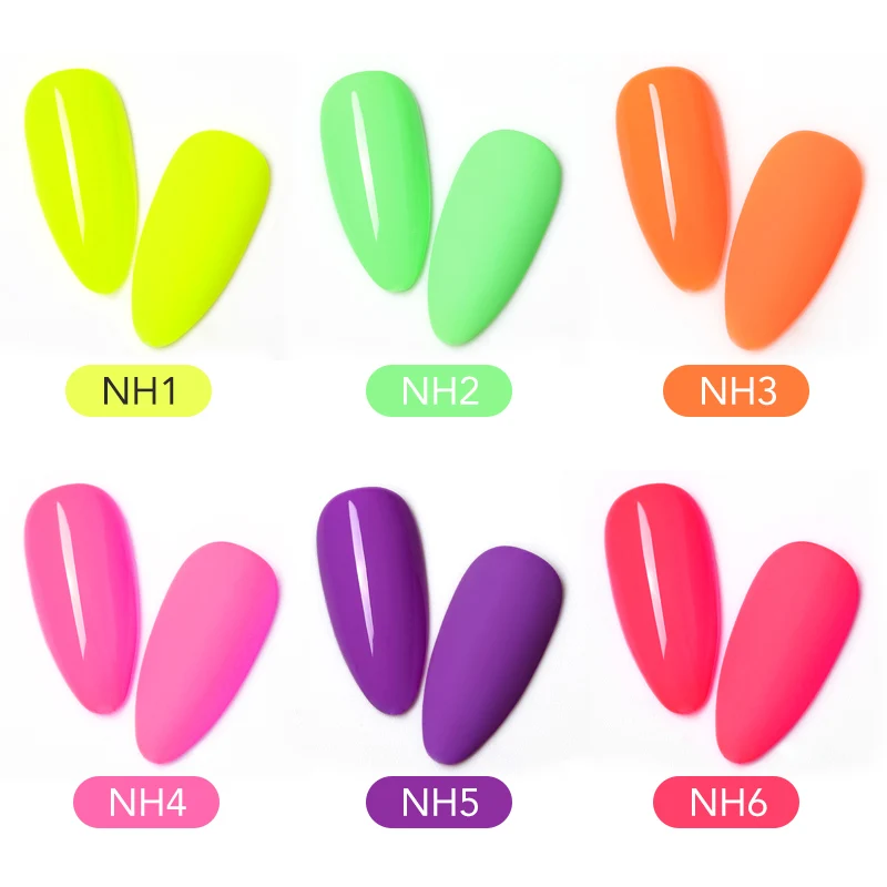 

Venalisa Neon Gel Polish varnishes Hybrid Nails For Manicure 7.5ML Semi Permanent Soak off Enamel Gel Polish UV Gel Nail Polish, 6 colors