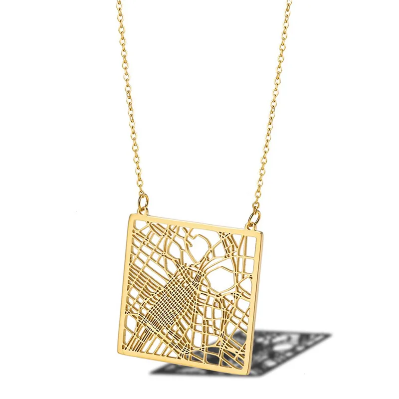 2020 Qings Fashion Style Custom Square Los Angeles City Map Stainless Steel Necklace
2020 Qings Fashion Style Custom Square Los Angeles City Map Stainless Steel Necklace