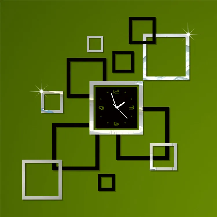 Hot Sale Square Wall Clocks Black and Silver Acrylic Mirror Wall Clocks Living Room Silent Clock
Hot Sale Square Wall Clocks Black and Silver Acrylic Mirror Wall Clocks Living Room Silent Clock