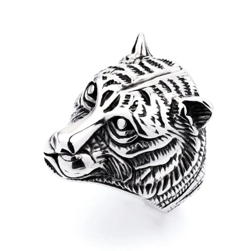 Personality Tiger Head Stainless Steel Men Fashion Punk Ring Jewelry Boy Friend Birthday Gift Animal Shape Ring
Personality Tiger Head Stainless Steel Men Fashion Punk Ring Jewelry Boy Friend Birthday Gift Animal Shape Ring