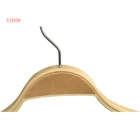 flat style top clothes display wooden hanger with metal clips
