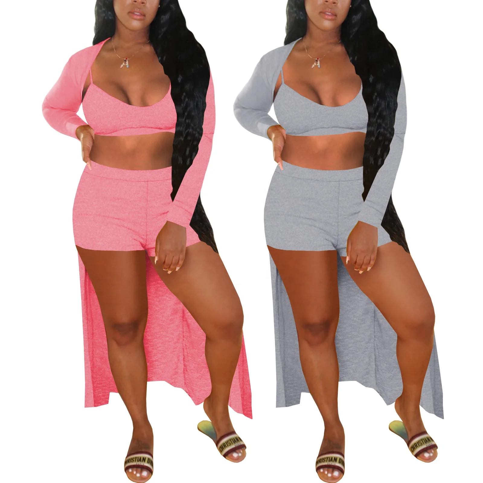 2021 new popular women casual clothing bra and shorts shawl cardigan outfits 3 three piece set, 2 colors
2021 new popular women casual clothing bra and shorts shawl cardigan outfits 3 three piece set, 2 colors