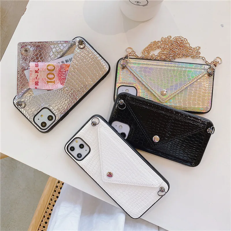 Luxury Credit Card Wallet Crossbody Phone Case For iPhone 12 Mini 11 Pro Snake Skin Texture Cover With Metal Chain
Luxury Credit Card Wallet Crossbody Phone Case For iPhone 12 Mini 11 Pro Snake Skin Texture Cover With Metal Chain