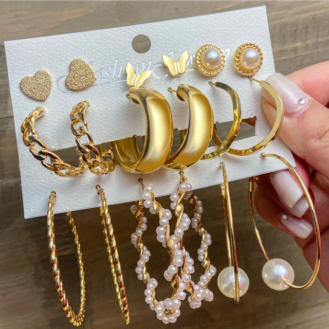 2021 Trendy Gold Metal Earrings Set Pearl Circle Drop Earrings Jewelry For Women jewelry
2021 Trendy Gold Metal Earrings Set Pearl Circle Drop Earrings Jewelry For Women jewelry