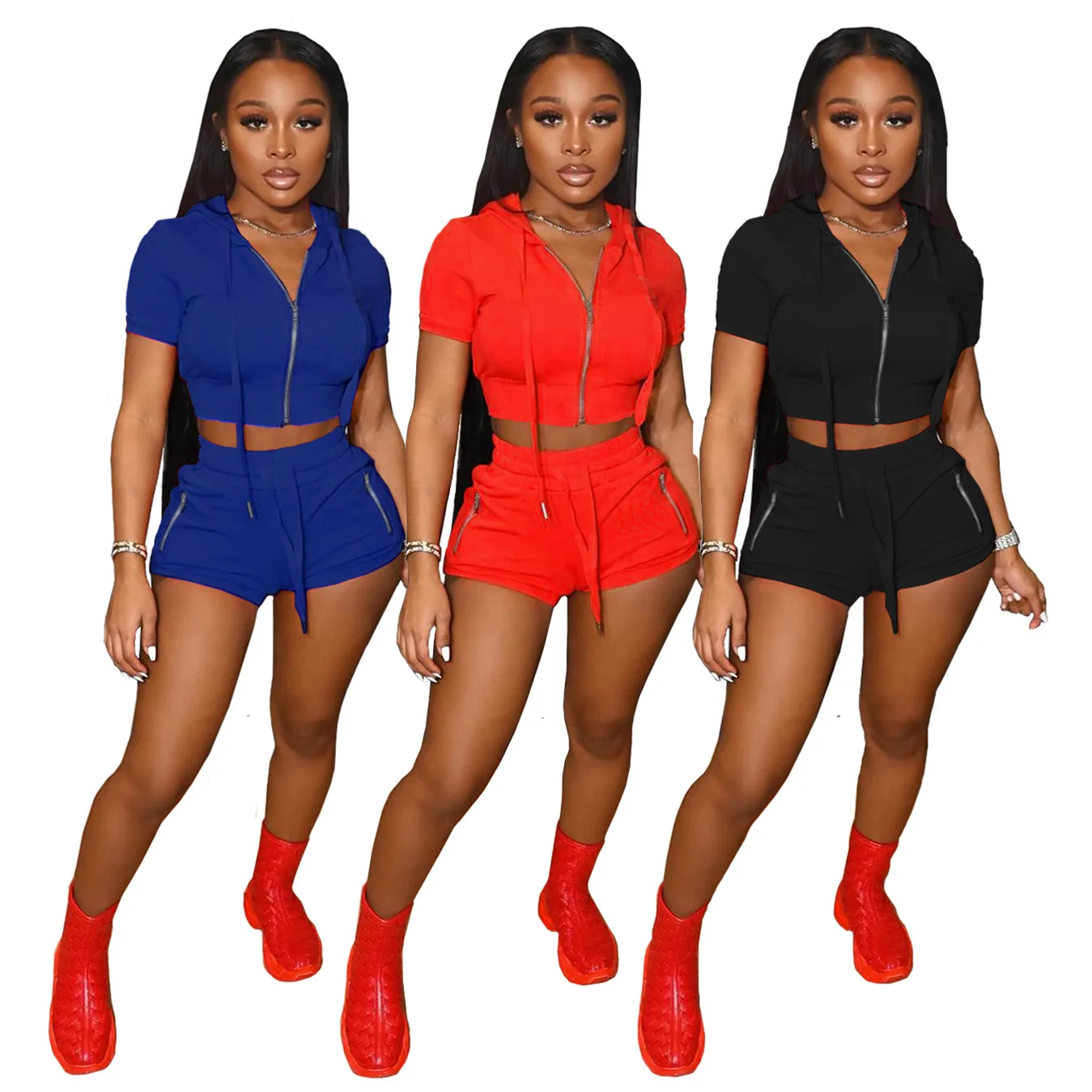 FJ1200 summer 2021 fashion casual 2 piece outfit sport solid hood zip top and shorts two piece set women
FJ1200 summer 2021 fashion casual 2 piece outfit sport solid hood zip top and shorts two piece set women