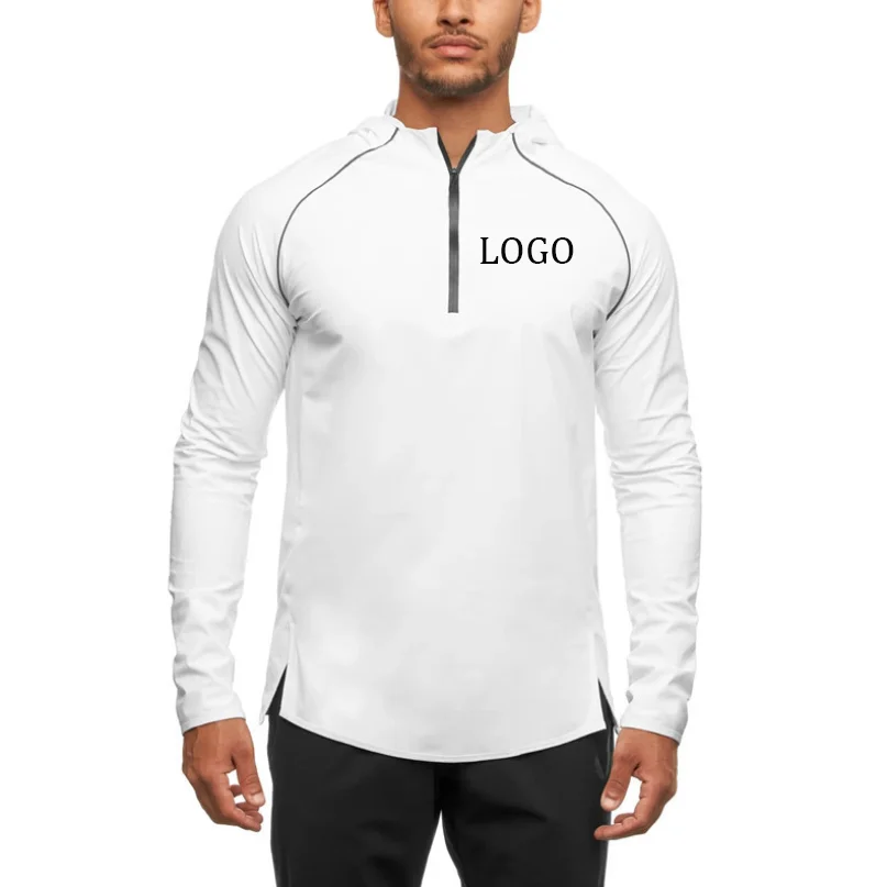 Spring Autumn Sports Sweater Mens Zipper Half Cardigan Hooded Running Mountaineering Long Sleeved Training Suit, As picture
Spring Autumn Sports Sweater Mens Zipper Half Cardigan Hooded Running Mountaineering Long Sleeved Training Suit, As picture