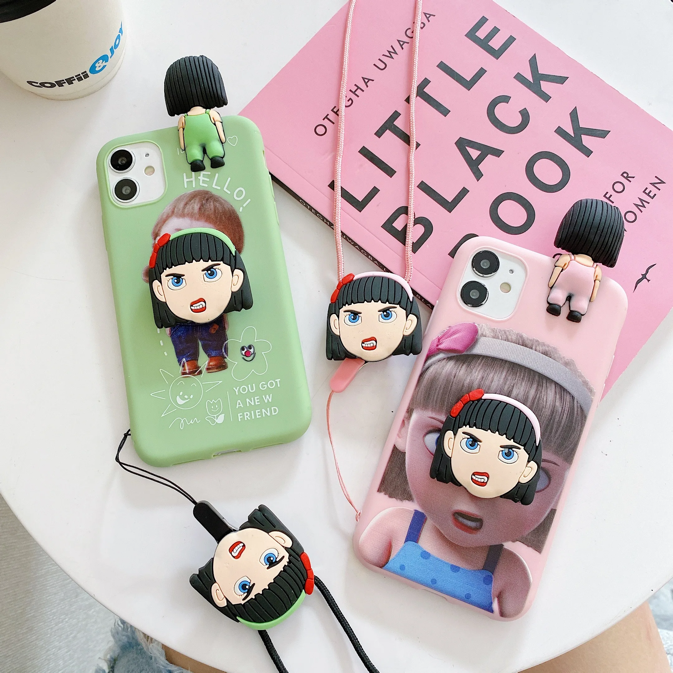 Lovely Cute Girl 3D Doll Holder Stand Strap Cute Soft Phone Case For iPhone X Xs 6 7 8 Plus 11 Pro Max
Lovely Cute Girl 3D Doll Holder Stand Strap Cute Soft Phone Case For iPhone X Xs 6 7 8 Plus 11 Pro Max
