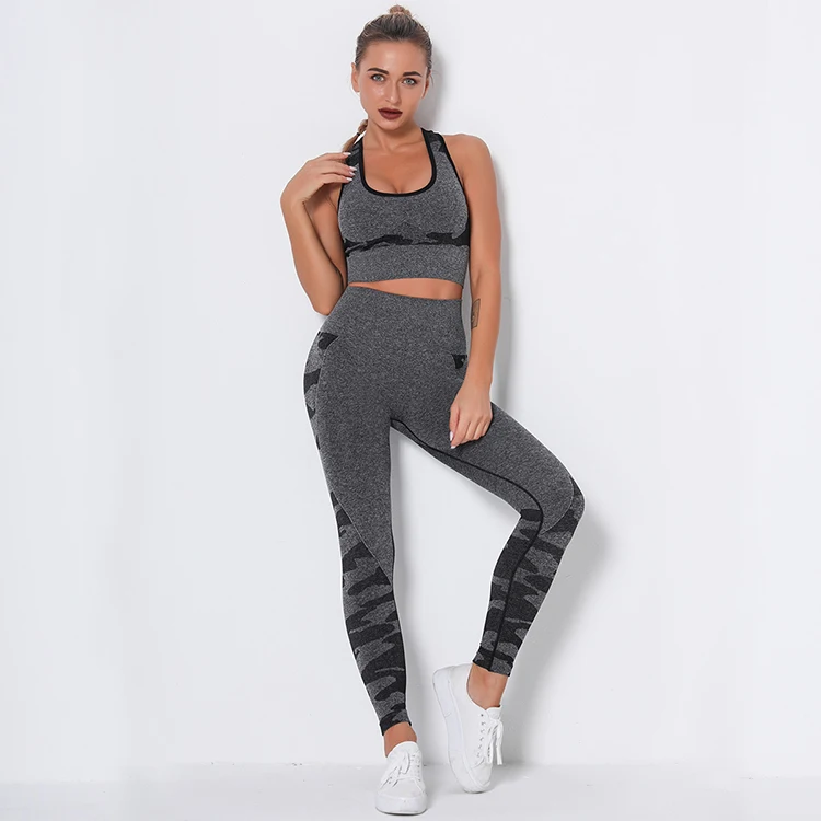 Seamless Camouflage Bra Set Female High Elasticity Slim Fitness Yoga Exercise Two Piece Set
Seamless Camouflage Bra Set Female High Elasticity Slim Fitness Yoga Exercise Two Piece Set