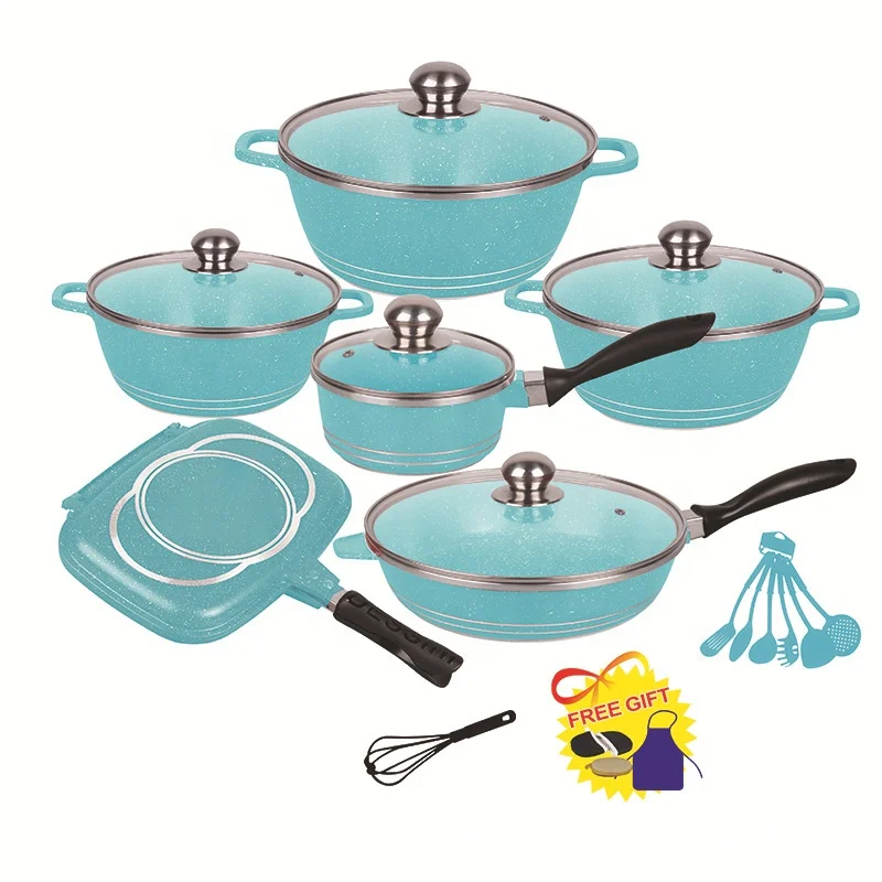 factory stocked Dessini 23 pcs Aluminum non-stick kitchen set cookware, Customized color
factory stocked Dessini 23 pcs Aluminum non-stick kitchen set cookware, Customized color