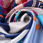 Modern digital printing elegant girls special magic star roses pattern silk square scarf