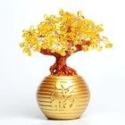 Wholesale Ntaural Charming order Christmas Mini Sized Fortune Wealth Quartz Crystal Citrine Trees