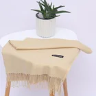 Latest Design Women Solid Color Warm Imitate Pashmina Cashmere Scarf Women Hijab Winter Neck Scarf