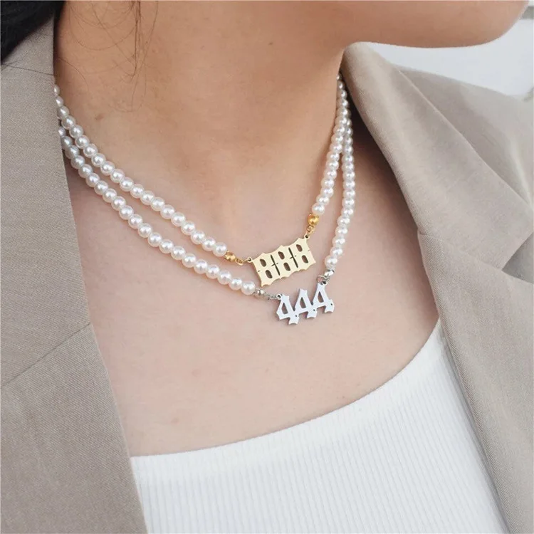 Custom Stainless Steel Number Pearl Necklace Trendy 18k Gold Plated Angel Devil Number Necklace As Birthday Or Graduation Gift
Custom Stainless Steel Number Pearl Necklace Trendy 18k Gold Plated Angel Devil Number Necklace As Birthday Or Graduation Gift