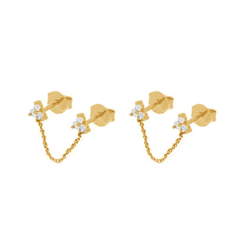 Trendy design for Women Earrings Jewelry 925 Sterling Silver Cubic Zircon 18k Gold Plated Chain Stud Earrings
Trendy design for Women Earrings Jewelry 925 Sterling Silver Cubic Zircon 18k Gold Plated Chain Stud Earrings