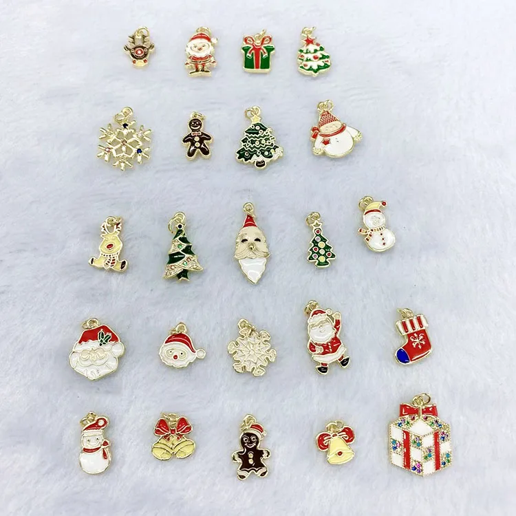 JS1626 Small Mini Xmas Decorative Accessories 18k Gold plated Enamel CZ Micro pave Christmas Charms for Holiday Jewelry Making
JS1626 Small Mini Xmas Decorative Accessories 18k Gold plated Enamel CZ Micro pave Christmas Charms for Holiday Jewelry Making