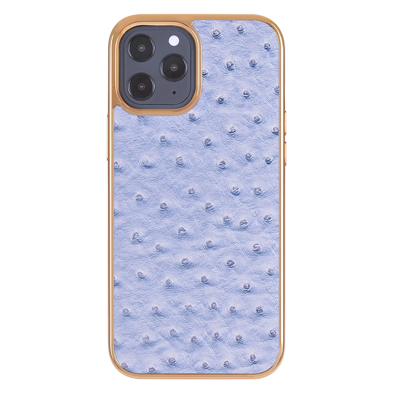360 degrees protect Gold frame ostrich case for apple iPhone 12 pro max Genuine leather phone cover for iPhone 12 mini
360 degrees protect Gold frame ostrich case for apple iPhone 12 pro max Genuine leather phone cover for iPhone 12 mini