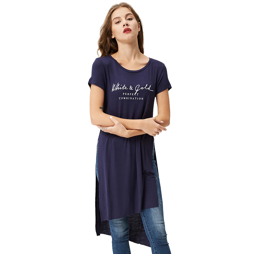 Drop Shipping Ladies Summer Casual Dress Women Short Sleeve T-shirts Dress Hem Slit Ladies Dresses Women Clothing Wholesale
Drop Shipping Ladies Summer Casual Dress Women Short Sleeve T-shirts Dress Hem Slit Ladies Dresses Women Clothing Wholesale