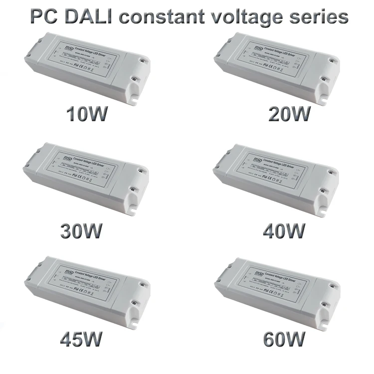 New arrival dali converter constant voltage 60W PC shell led driver strip led light switching power supply