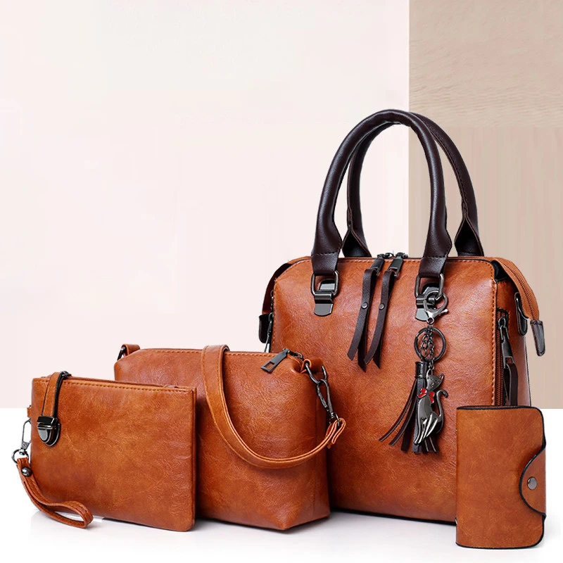 Hot Selling Luxury Women Bag Handbags PU Leather Handbag Lady 4 Pieces One Set Shoulder Bags Designer Tote Bag Ladies, Customizable
Hot Selling Luxury Women Bag Handbags PU Leather Handbag Lady 4 Pieces One Set Shoulder Bags Designer Tote Bag Ladies, Customizable