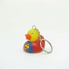 Customized Toy Factory Wholesale PVC Mini Yellow Duck Key Animal Design Keychain with Sound