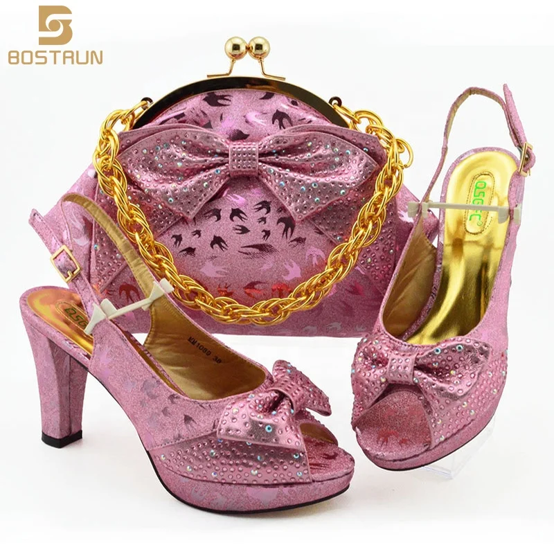 YQ1089 Hot Selling African Shoes And Bag Set Italian Design Matching Shoes And Bag Set Nigerian For Wedding Party in Pink color
YQ1089 Hot Selling African Shoes And Bag Set Italian Design Matching Shoes And Bag Set Nigerian For Wedding Party in Pink color
