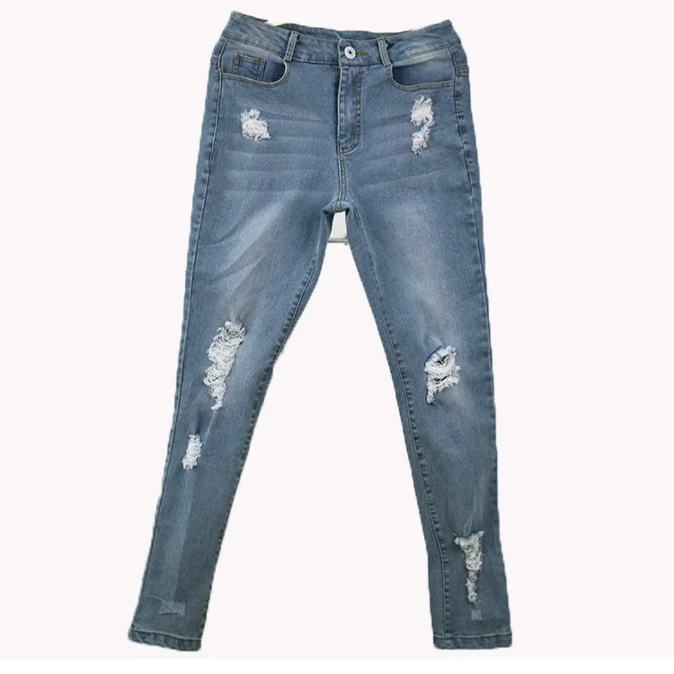 Summer button stretch mid-waist ladies jeans hole ladies jeans casual female denim pencil pants, As picture
Summer button stretch mid-waist ladies jeans hole ladies jeans casual female denim pencil pants, As picture