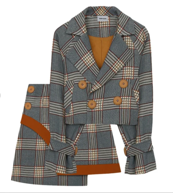 Spring Autumn Two Piece Plaid Skirt Suit Set Women Korean Style Female Set Mini Skirt And Short Jackets Double Breasted, Color
Spring Autumn Two Piece Plaid Skirt Suit Set Women Korean Style Female Set Mini Skirt And Short Jackets Double Breasted, Color