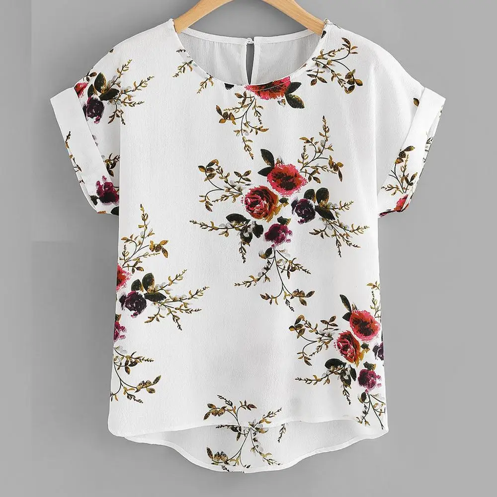 Summer Fashion Floral Print Blouse Pullover Ladies O-Neck Tee Tops Female Women's Short Sleeve Shirt Blusas Femininas Clothing
Summer Fashion Floral Print Blouse Pullover Ladies O-Neck Tee Tops Female Women's Short Sleeve Shirt Blusas Femininas Clothing