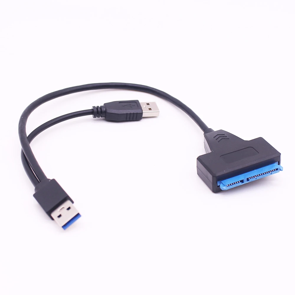 High Quality Dual USB 3.0 to SATA 22Pin High Speed Adapter Cable Converter for External 2.5 inch SATA/HDD Hard Disk Drive, Black
High Quality Dual USB 3.0 to SATA 22Pin High Speed Adapter Cable Converter for External 2.5 inch SATA/HDD Hard Disk Drive, Black