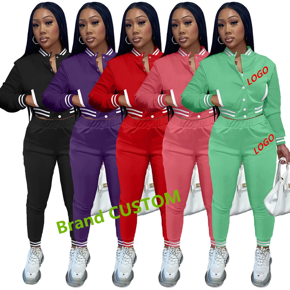 Fall Winter Button Baseball Jersey 2 Piece Pants Set custom tops Women Tracksuits sport wear Sweatpants Joggers Two Pieces Set
Fall Winter Button Baseball Jersey 2 Piece Pants Set custom tops Women Tracksuits sport wear Sweatpants Joggers Two Pieces Set