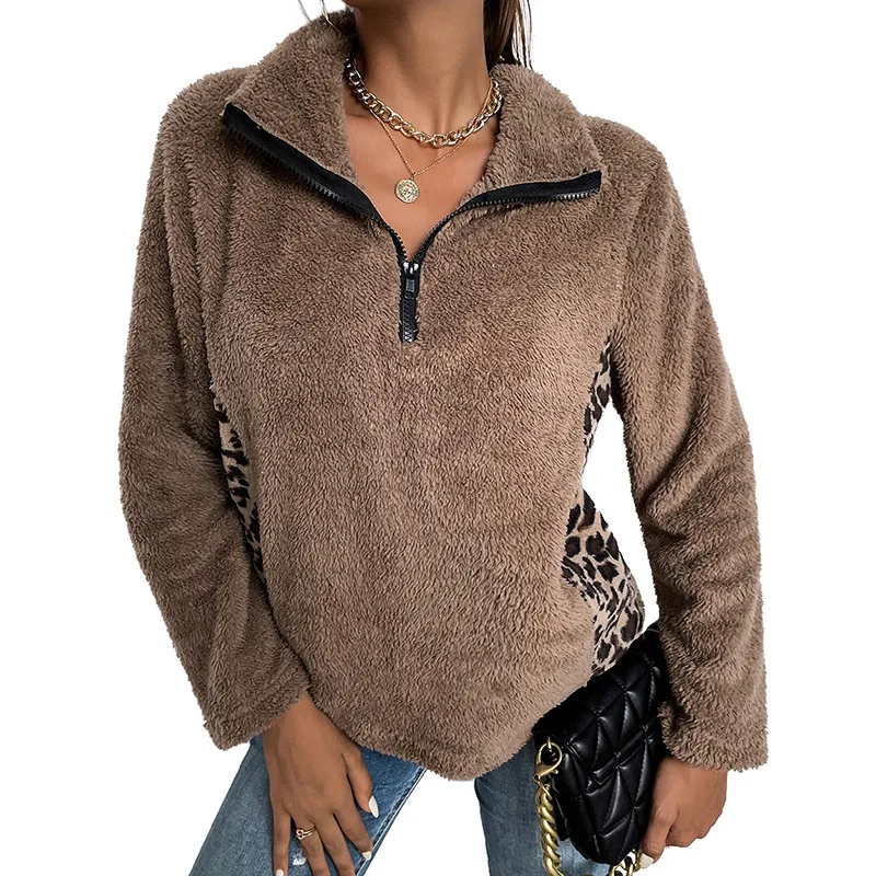 standard size women sweater new arrivals leopard printed full sleeve zipper women blouses elegant tops knitted sweaters woman, Khaki
standard size women sweater new arrivals leopard printed full sleeve zipper women blouses elegant tops knitted sweaters woman, Khaki