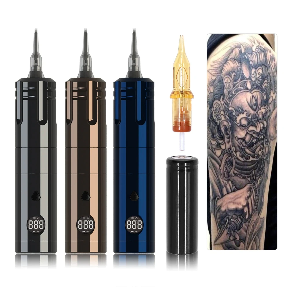 Wireless Tattoo Machine Pen German Motor 1200mAh Lithium Battery Fast Charge Tattoo Gun, Black , blue , glossy
Wireless Tattoo Machine Pen German Motor 1200mAh Lithium Battery Fast Charge Tattoo Gun, Black , blue , glossy