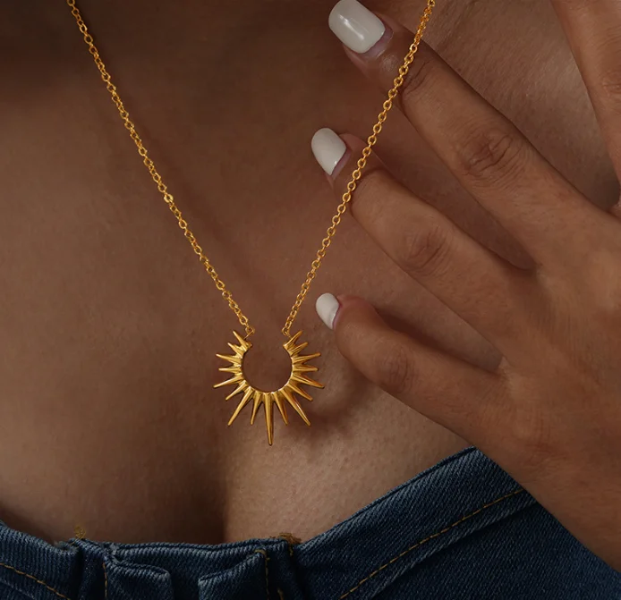 Dainty Sunburst Chain Necklace Women Jewelry 18K Gold Silver Trendy Minimalist Fashion Sunshine Necklace
Dainty Sunburst Chain Necklace Women Jewelry 18K Gold Silver Trendy Minimalist Fashion Sunshine Necklace