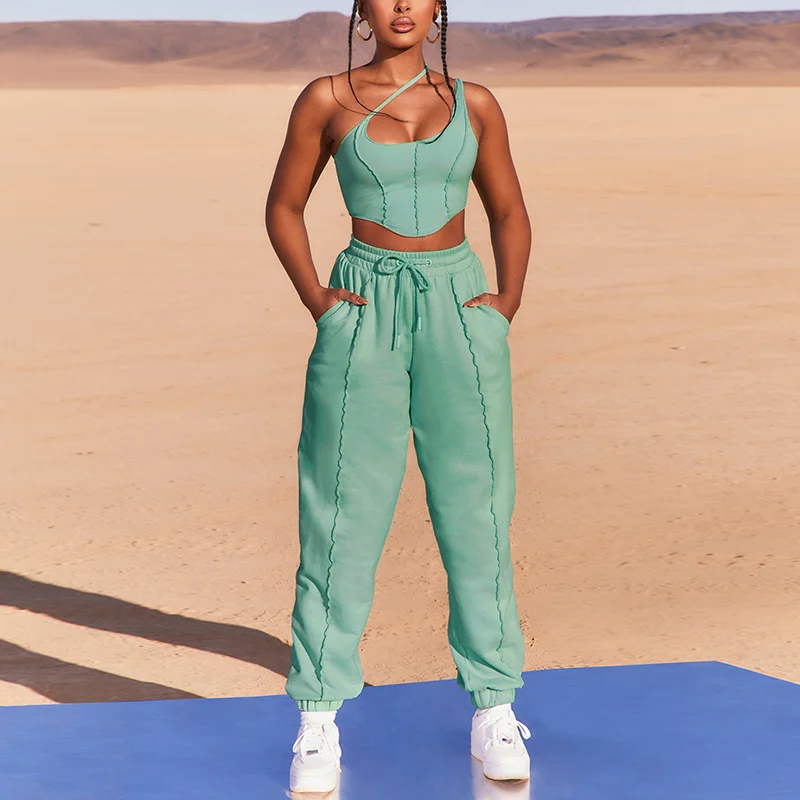 High Quality Green Short Sleeve Women Crop Top Jogging Suits Sexy Casual 2 Piece Pants Set
High Quality Green Short Sleeve Women Crop Top Jogging Suits Sexy Casual 2 Piece Pants Set