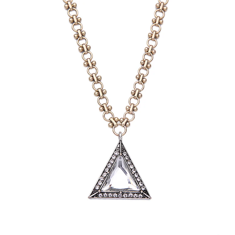 xl01347a Vintage Gold Handmade Chains Triangle Crystal Pendant Necklace Jewellery Necklace
xl01347a Vintage Gold Handmade Chains Triangle Crystal Pendant Necklace Jewellery Necklace