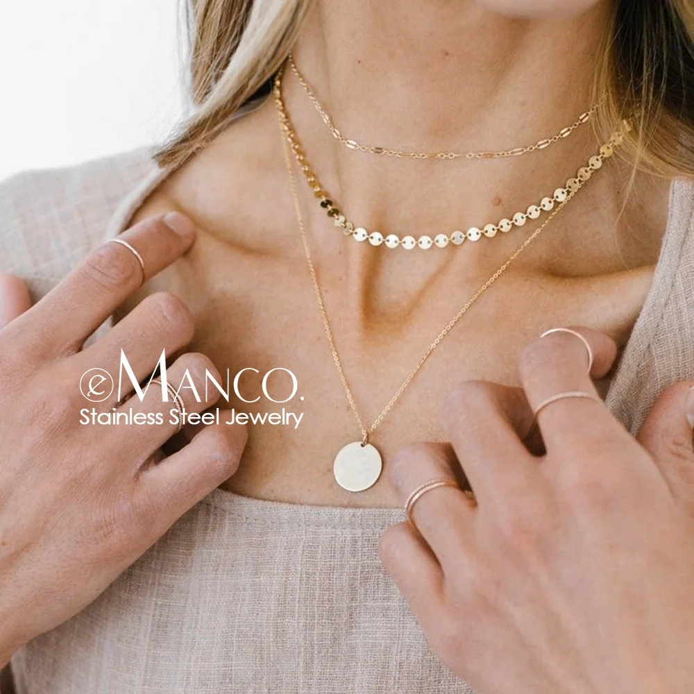 Layered Necklace Set Jewelry Wholesale Women African Stainless Steel Sequins Necklace Trendy Coin Pendant Bamboo Chain 
Layered Necklace Set Jewelry Wholesale Women African Stainless Steel Sequins Necklace Trendy Coin Pendant Bamboo Chain