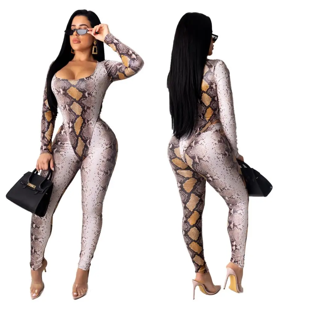 Sexy Long Sleeve Bodysuit spring jumpsuits women 2021 Bodycon Club Snake Skin Print jumpsuit women jumpsuits
Sexy Long Sleeve Bodysuit spring jumpsuits women 2021 Bodycon Club Snake Skin Print jumpsuit women jumpsuits