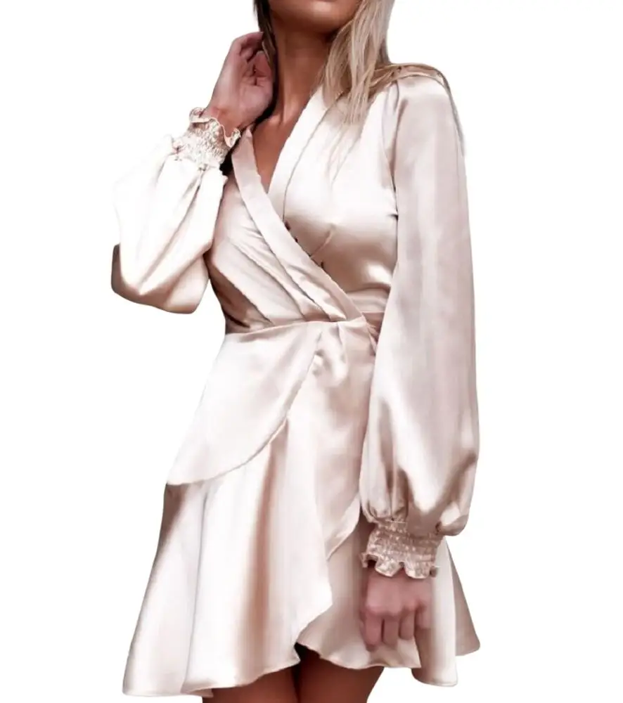 Wholesale Summer holiday ladies Satin long sleeve temperament bandage slim women elegant Casual dresses
Wholesale Summer holiday ladies Satin long sleeve temperament bandage slim women elegant Casual dresses