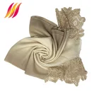 Women Fashion Wool Embroidery Scarf Solid Color
