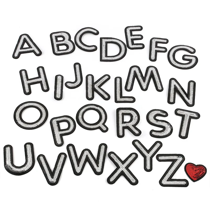 sequin embroidery patches for kids' clothing iron on patch all sets English alphabet sequin patches for DIY, Silver
sequin embroidery patches for kids' clothing iron on patch all sets English alphabet sequin patches for DIY, Silver