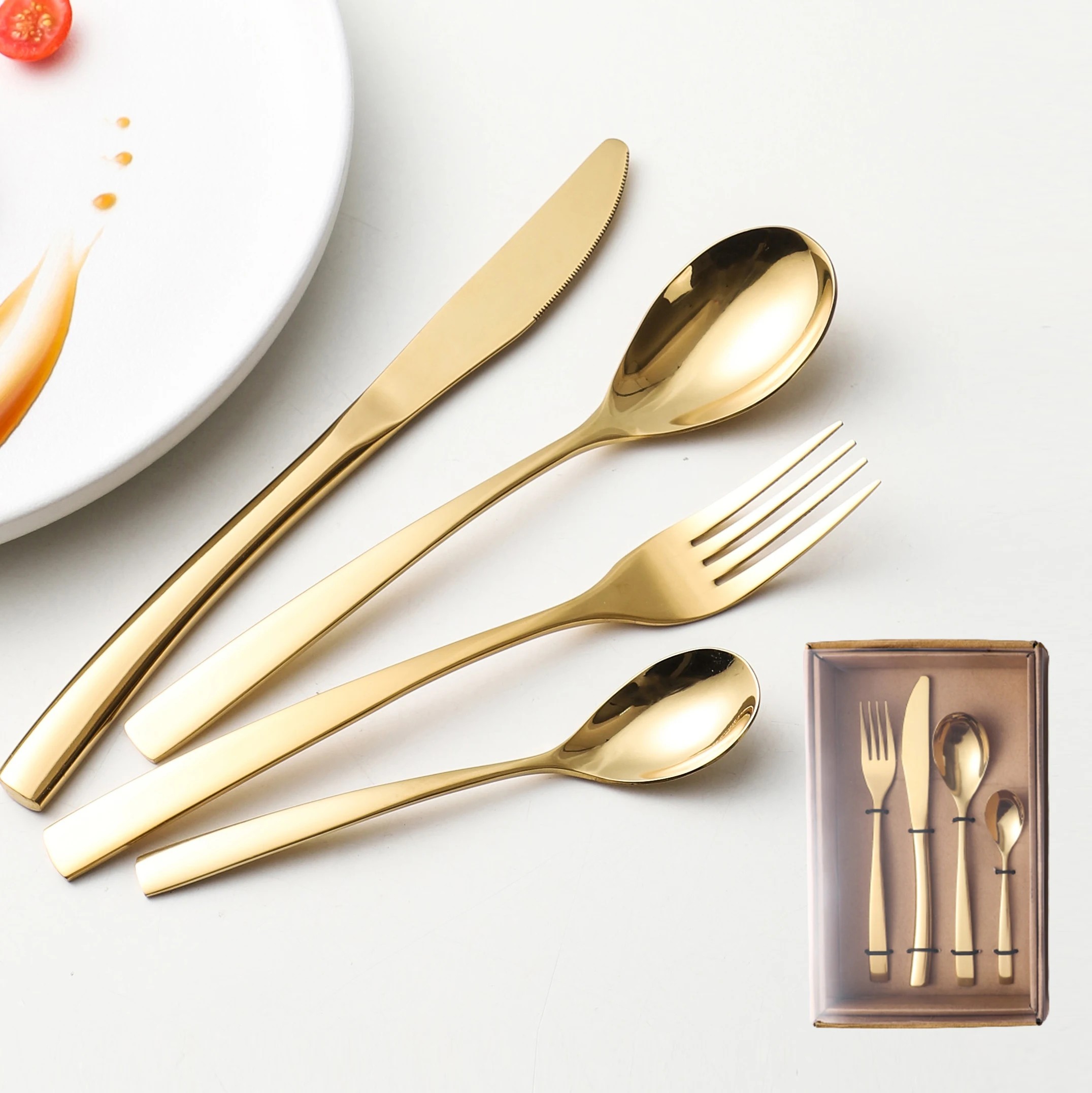 Jieyang shengde hot seller besteck cubiertos couvert cuisine wholesales 16pcs flatware sets cheap gold couvert en inox, Customized
Jieyang shengde hot seller besteck cubiertos couvert cuisine wholesales 16pcs flatware sets cheap gold couvert en inox, Customized