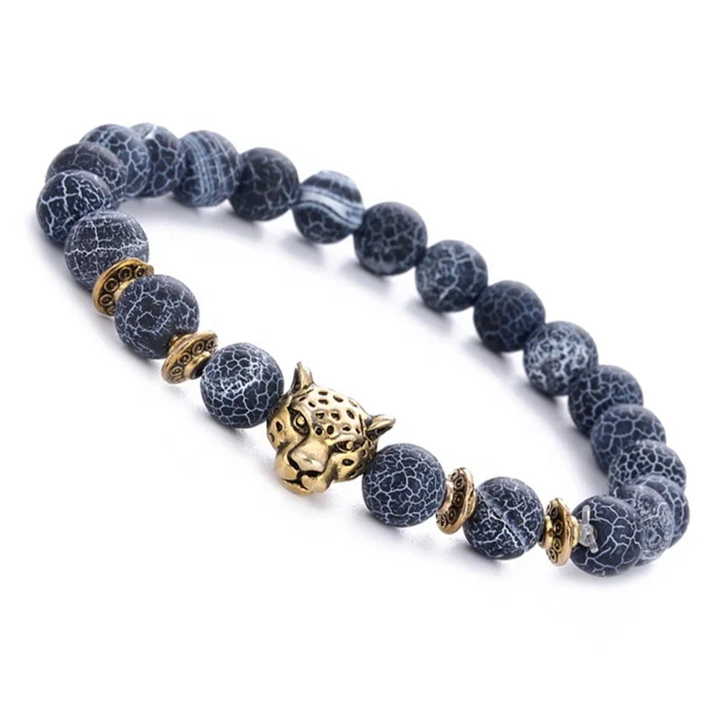 Hot Selling Custom Natural Agate Stone Beads Bracelet For Men With Alloy Leopard Head Jewelry
Hot Selling Custom Natural Agate Stone Beads Bracelet For Men With Alloy Leopard Head Jewelry