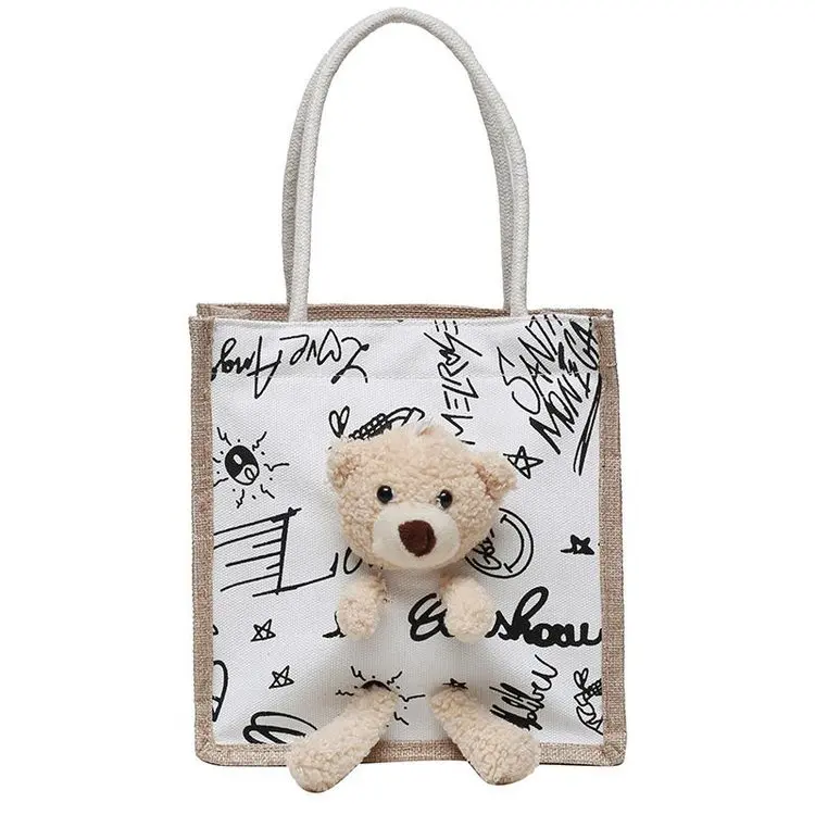 Girl victory bear bag female 2021 New Korean style portable canvas bag student shoulder tote handbag, Pictures showed
Girl victory bear bag female 2021 New Korean style portable canvas bag student shoulder tote handbag, Pictures showed