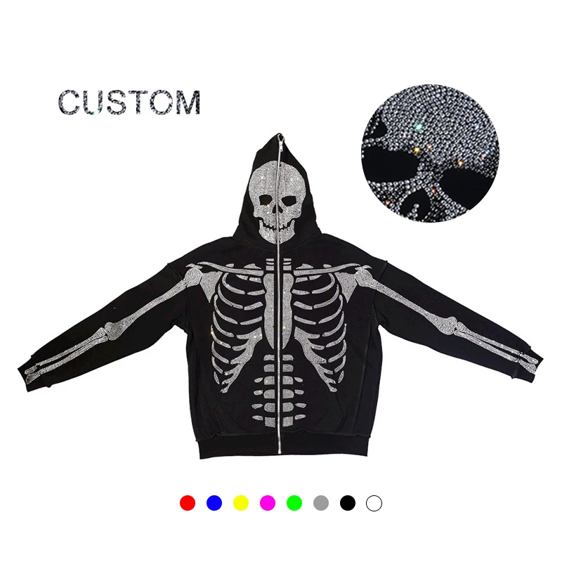 Wholesale Rhinestone Print Plain Cotton Mans Zipper Jacket Sweatshirt Coat Custom Full Face Zip Up Hoodies, Black
Wholesale Rhinestone Print Plain Cotton Mans Zipper Jacket Sweatshirt Coat Custom Full Face Zip Up Hoodies, Black