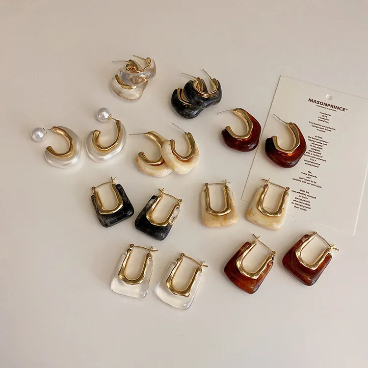 Vershal Gold Plated Vintage Geometric Irregular Resin Arcylic Earrings Jewelry For Women
Vershal Gold Plated Vintage Geometric Irregular Resin Arcylic Earrings Jewelry For Women